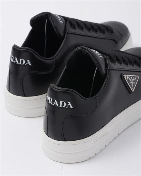 black mens prada sneaker with gray and white sole|authentic men Prada sneakers.